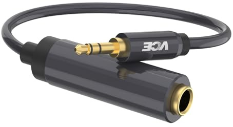 VCE 1/4 to 3.5mm Adapter, 3.5mm 1/8 inch Male to 6.35mm 1/4 inch Female Audio Jack for Headphone,Amplifiers, Guitar, Home Theater Devices - 8 inch