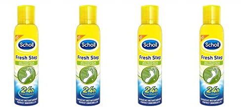 SCHOLL Lot de 4 Flacons de 150 ml Spray Fraîcheur Fresh Step