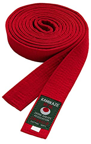 Kamikaze Cinturón unicolor para Karate (Rojo, 3/250 cm)
