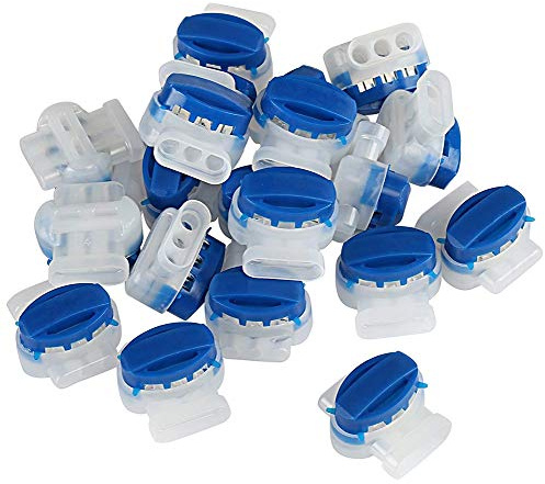 Connettori di cavo ricariche, confezione da 20 connettori di cavi in coda di maialino autofilettanti riempiti di gel a 3 fili 314, morsetti di connessione/connettori per tosaerba per robot
