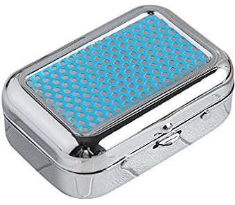 Zigaretten Taschenascher,Edelstahl Mini Aschenbecher mit Deckel Tragbarer Taschenaschenbecher für Unterwegs Geruchsdicht Reiseaschenbecher mit Zigarettenablage für Outdoor Camping Büro,Blau