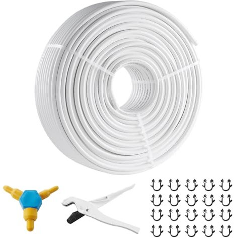 VEVOR Tuyau PEX AL PEX Chauffage Sol 200 m Rouleau Tube PEX-AL-PEX Composite Aluminium-Plastique Φ 16 mm Épaisseur 2 mm Barrière Oxygène Tuyau pour Chauffage Liquide Sol Gaz Eau Chaude Froide Maison