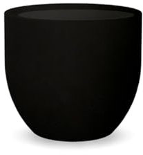 newgarden Jardinière Ronde azalée décorative pour intérieur et extérieur. Très résistante aux Rayons UV. Grand Pot pour Fleurs et Plantes Fabriqué en polyéthylène en Espagne (Negro, ø30x25 cm)