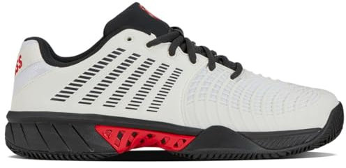 K-Swiss Herren Express Light 3 HB Tennis Shoe, Bright White/Stretch Limo/High Risk Red, 46 EU