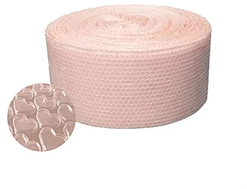 Nvzi Rollo de burbujas de aire a prueba de golpes en forma de corazón rosa de 5 m x 20 cm, regalos de fiesta, película protectora, membrana, decoración de boda, fácil de operar (color: rosa claro,