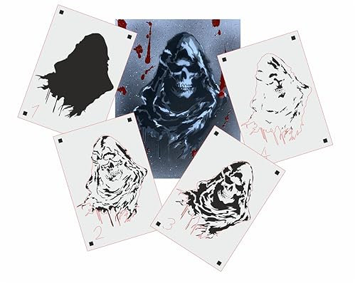 TS-009 Tattoo Style Schablone für Acryl, Airbrush, Spray, Lacke und Wandfarbe (A6)