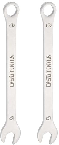 QUARKZMAN 2 Stück 9mm Ring-Maulschlüssel Set, Gabelringschlüssel Torx-Ende 15 Grad Offset, Offener Schraubenschlüssel Set Edelstahl Dünner Metrisch für Handwerkzeug Haushalts Reparaturen