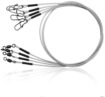 Nevoluxer 5er Set Edelstahl-Vorfächer mit Karabiner​​ – ​​Premium Hecht-Vorfach​​ 25cm, 12kg Tragkraft | ​​Rostfreie Angel-Vorfächer für Raubfischangeln​