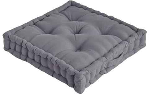 Armchair Booster Cushion 45x45x10cm Thick Square Seat Pad for Sofa, Dining & Office Chairs – 100% Cotton Extra Comfort Support for Elderly, Pregnancy, Maternity & Post-Surgery Cushions (Grey)