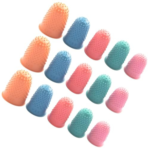 Healeved 30 Guanti in Gomma Antiscivolo per Dita, Copertura Protezione Punta, Set da 30 Pezzi Multicolore per Contare Banconote e Uso Sanitario