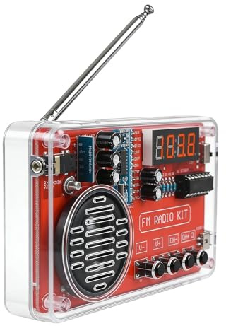 Radiobyggsatser | FM 87–108 MHz LED-skärm bärbart projekt med hörlursuttag – elektronikövningssats | för resor, resor, berg, husbil, lastbil, båt, bil och hem