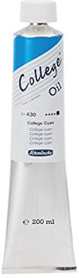 Schmincke - College Oil, College Cyan in 200 ml-Tube, 31430015, Künstler-Ölfarben, bewährte Künstlerpigmente und natürliche Pflanzenöle, gute Lichtechtheit