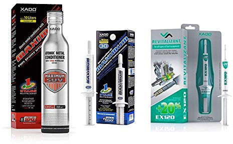 XADO Set additivo per olio motore + additivo per cambio automatico contro usura e protezione – 1 x 1 Stage Maximum SUV + 1 x trasmissione massima + 1 x sistema di alimentazione EX120.