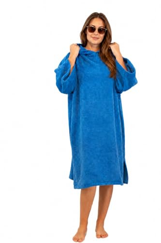 ALLEN & MATE 100% Cotton Hooded Surf Poncho Changing Robe - Quick Absorbent Wetsuit Changing Towel with Pocket for Surfing Men & Women