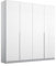 Rauch Möbel Alabama Drehtürenschrank Schrank Kleiderschrank Weiss Hochglanz/Grau, 4-türig, Inklusive Zubehörpaket Basic, 2 Kleiderstangen, 2 Einlegeböden, BxHxT 181x210x54 cm