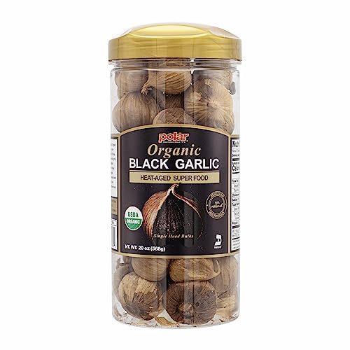 MW Polar USDA Organic Black Garlic 20 oz (Pack of 1), Whole Bulbs, Easy Peel, All Natural, Chemical Free, Kosher Friendly Ready to Eat Healthy Snack