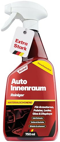 KESTRAL® Auto Innenraumreiniger - Entfernt effektiv Schmutz von Kunststoff, Cockpit, Displays, Glas, Polster, Leder, Lenkrad & Armaturen im Autoinnenraum - Made in Germany