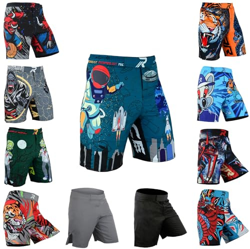 Roar Kids Mixed Martial Arts MMA Shorts BJJ Cross Training Gym Boxing Grappling Kickboxing Muay Thai Workout Shorts (US, Alpha, X-Small, Regular, Space)