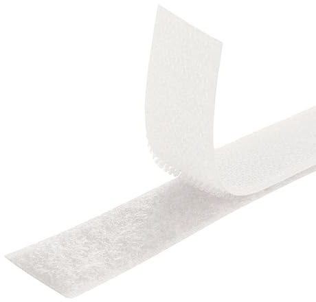 MARARDI Kardborreband [vit] Kardborreband för sömnad dubbelsidig [5 meter x 15 mm] Krok och slinga [INTE lim] extra starka och hållbara ränder för kläder, pyssel, gör-det-själv