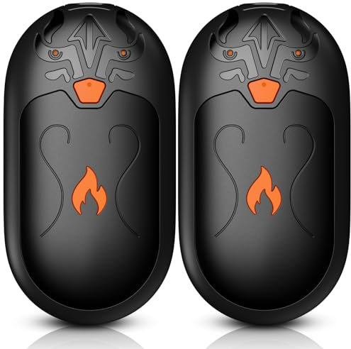 Handwärmer Wiederaufladbar 2 Pack, Handwärmer Elektrisch mit 24 Stunden Wärme & 3 Heizmodi,Tragbarer Taschenwärmer für Reno-Patienten, Frauen Männer(Schwarz)