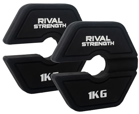 Rival Strength Discos micro complementarios | Discos de peso incrementales fraccionales para barra, mancuernas, pesas rusas | 0,5 kg, 1 kg, 2,5 kg (par de 1 kg (2 kg en total)