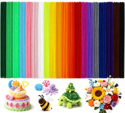 Ramlur 200 Pcs Pipe Cleaners, 30cm Multi Colored Pipe Cleaners for Craft