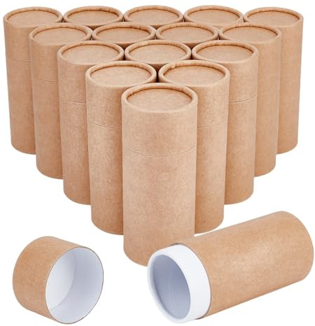 BENECREAT 20 pz 100 ml Tubi di Cartone Kraft, Barattoli Contenitori Rotondi In Carta Kraft per Matite, Tè, Caddy, Caffè, Cosmetico, Confezioni Regalo Artigianali