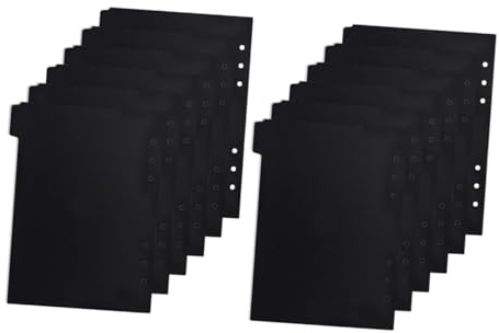 Cabilock 12 pièces Intercalaires Classeur Noirs PP Robuste avec Onglets Amovibles pour Organisation Rapide et Planification Quotidienne