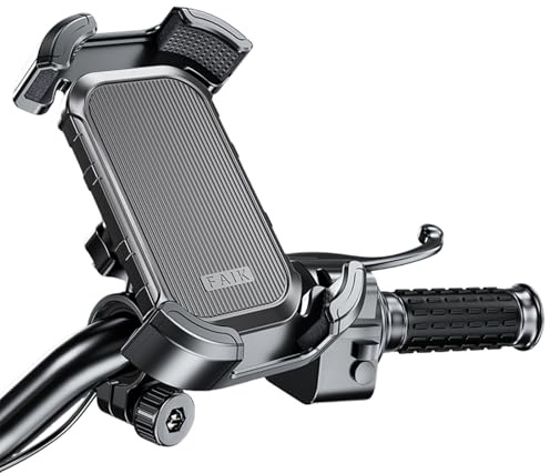 Hontaog Bike Phone Holder, 360° Rotatable Waterproof Anti-Vibration Mount with Secure Rear Lock, Universal Handlebar Smartphone Holder for Bicycles, Motorcycles & Scooters, Fits Phones 4.7