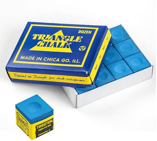 Snooker Chalk, 12 Pcs Blue Pool Chalk, Cue Chalk, High Grip & Smooth Application, Durable & Long‑Lasting for All Cue Tips