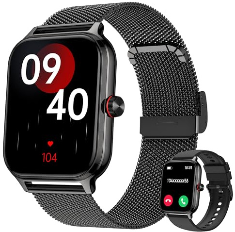 LODIMEKE Smartwatch Pressione Sanguigna e Chiamate, 1.96 Orologio Uomo Donna Fitness con Cardio Contapassi Sonno, 100+ Modalità Sportive, Sveglia e Calcolatrice, AI Assistente, Regalo per iOS Android