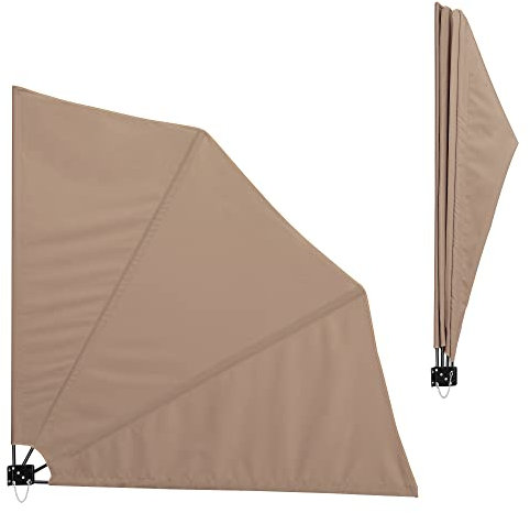 casa.pro Tenda da Sole a Ventaglio per Balcone Schermatura Laterale Richiudibile Pieghevole 160x160 cm Paravento Parasole Protezione Privacy - Marrone
