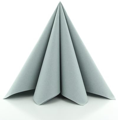 Sovie HORECA Serviette in GRAU aus Linclass Airlaid, stoffähnliche Einwegservietten ideal für Hochzeit & Partys, 40 x 40 cm, 50 stück