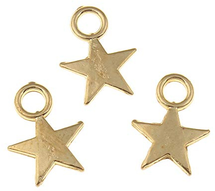Perlin - 100Stk Metallanhänger Metall Anhänger Stern 11mm Gold Schmuckanhänger Charmanhänger Kettenanhänger Armbandanhänger Metallperlen Anhänger