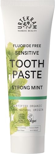 Urtekram Naturlig tandkräm utan fluor – känslig – stark mynta, 75 ml (1-pack)