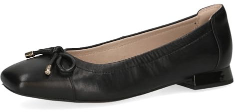 CAPRICE Damen Ballerinas aus Leder mit Blockabsatz, Schwarz (Black Nappa), 39 EU