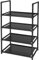 UrMsun Schuhregal mit 4 Ebenen, 8–10 Paar, stabiles Schuhregal, Vliesstoff, Schuhturm-Organizer, Schwarz (4 Etagen)