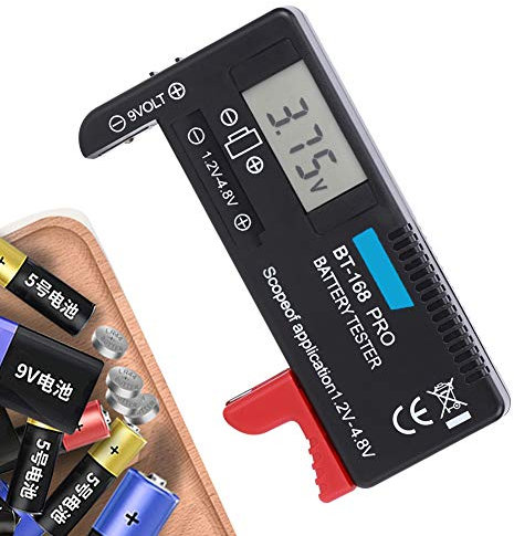 Jeanoko Tester per batterie Portatile ad Alta precisione Digitale 1.2V-4.8V per Ufficio per la casa per Piccole batterie Pila a Bottone