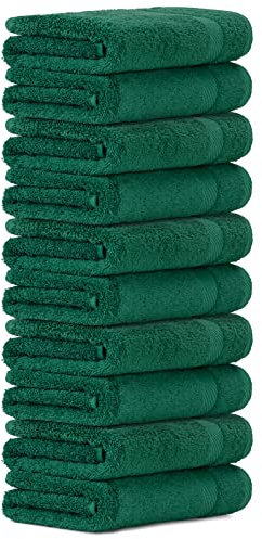 Luckytowel 10er Set Handtücher 50x100 cm 100% Baumwolle, 600g/m² Oeko-Tex Handtuch-Set 10er Pack Grün