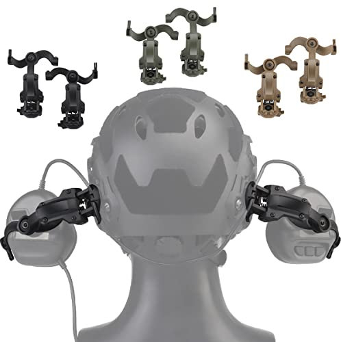 WLXW Taktischer Helm Ops Core ARC & Team Wendym-LOK Schienenadapter, Aufhängung Kopfhörerhalterung Zubehör Headset Ohrenschützer Unterstützung Für Pickup Earmor Ptt Helm Aux Protection,Schwarz