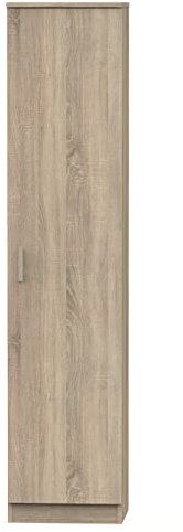 JUANIO Armario Auxiliar Alto Multiusos Escobero o Despensa con Puerta y 3 Estantes, Acabado en Color Roble Cambrian, Medidas: 40 cm (Ancho) x 180 cm (Alto) x 35 cm (Fondo)