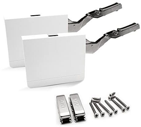 DOJA Barcelona | Herraje Puerta Elevable | Pack 2 | Compas Elevador 250-500 mm | Bisagras Elevables Fuerza 960-2350 | Bisagras Compas Puerta Abatible