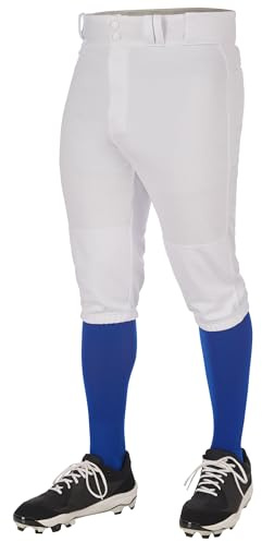 Champro Men's Triple Crown 2.0 Baseball Knickers Pants, White, Medium