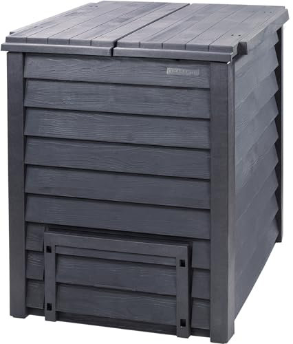 GARANTIA Thermo-Wood Komposter 400 Liter anthrazit-braun - Komposter Garten, Schnellkomposter, Abfall & Recycling, Biomüll, Komposteimer, Garten Zubehör, Kompost, Thermokomposter, Garten, Compost Bin