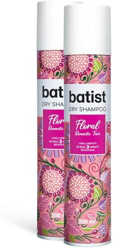 Batist Floral Torrschampo Tiarébukett Och Jasmin Doftande Torrschampo För Frisyr Och Vikning För Alla Hårtyper 2 X 200 Ml Tillverkad I Italien