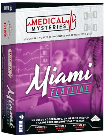 Devir - Medical Mysteries Miami, Juego de Mesa de Medicina, Juego de Investigación Cooperativo y de Deducción, Scape Room (BGMMMSP)