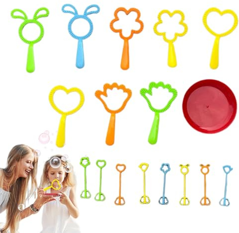 Kustimantu Bâton à Bulles pour - Jouet Amusant à Bulles de Savon Floral - 17 pièces - Jeu de Plage interactif pour Les Anniversaires, Pâques, Les fêtes d', Le Jardin, Les Mariages, Les