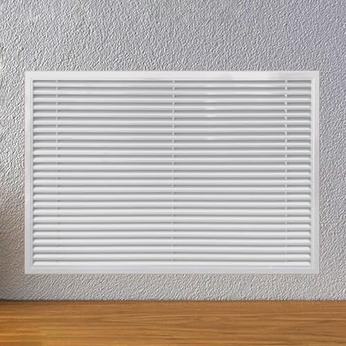 Grille Cache Radiateur en Aluminium, Cache-radiateur, Meuble Cache Radiateur pour Conduit de Ventilation Mural ou Plafond, Coffrage Cache Tuyau de 15 à 60 cm(White,120x60x2.5cm/47x24x1in)