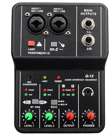 Mezclador de audio Mezcladores de audio profesionales Tarjeta de sonido con monitor Guitarra eléctrica Grabación de transmisión en vivo