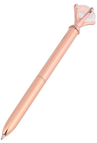 Fafeims Metallkulspetspenna, Strassdekoration Smidig Skrift 3 Färger Guld Rose Guld Silver, för Kontorsmaterial Presentpapper (Rose)